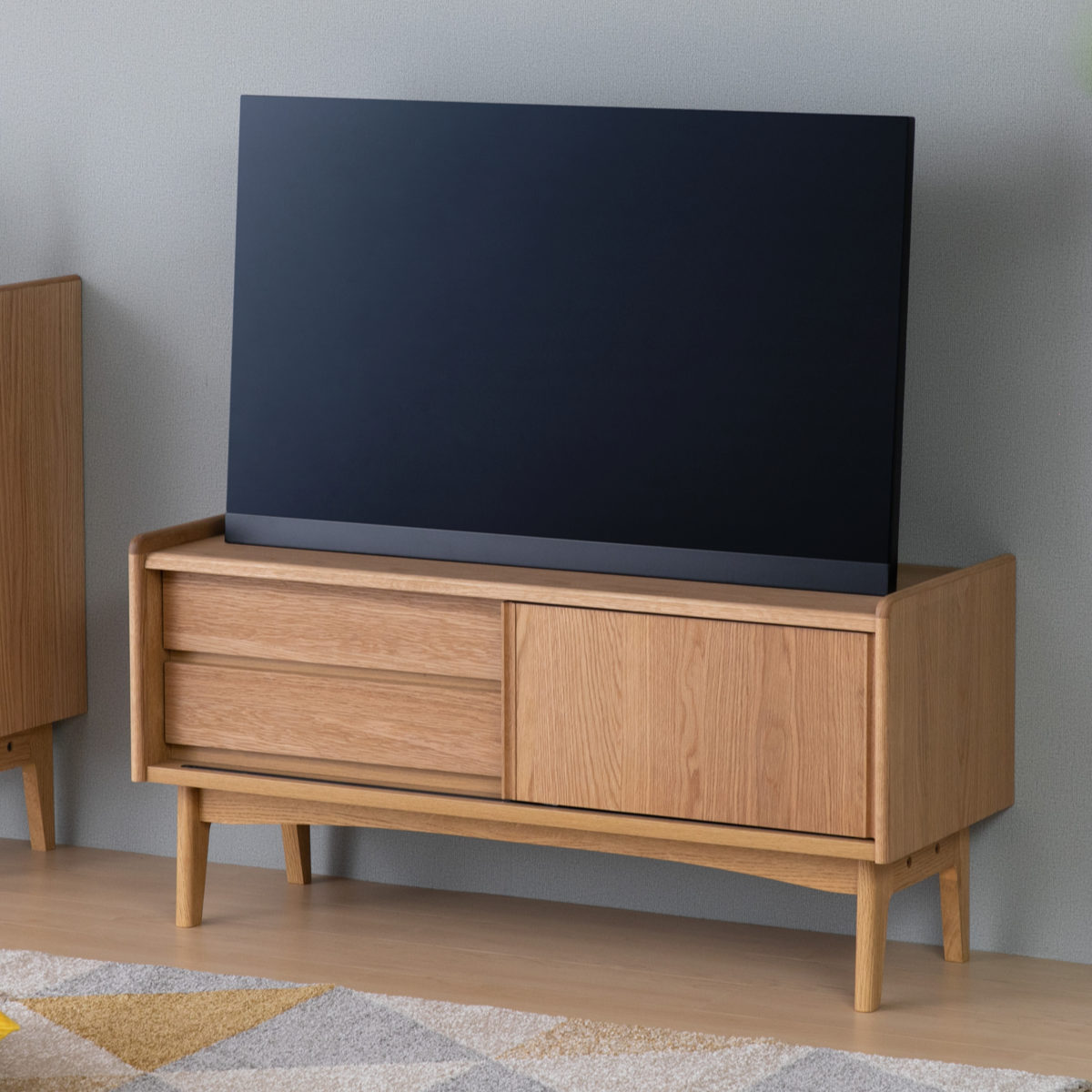 楽天市場】テレビ台 ローボード 北欧風 天然木突板 KICCA 幅110cm