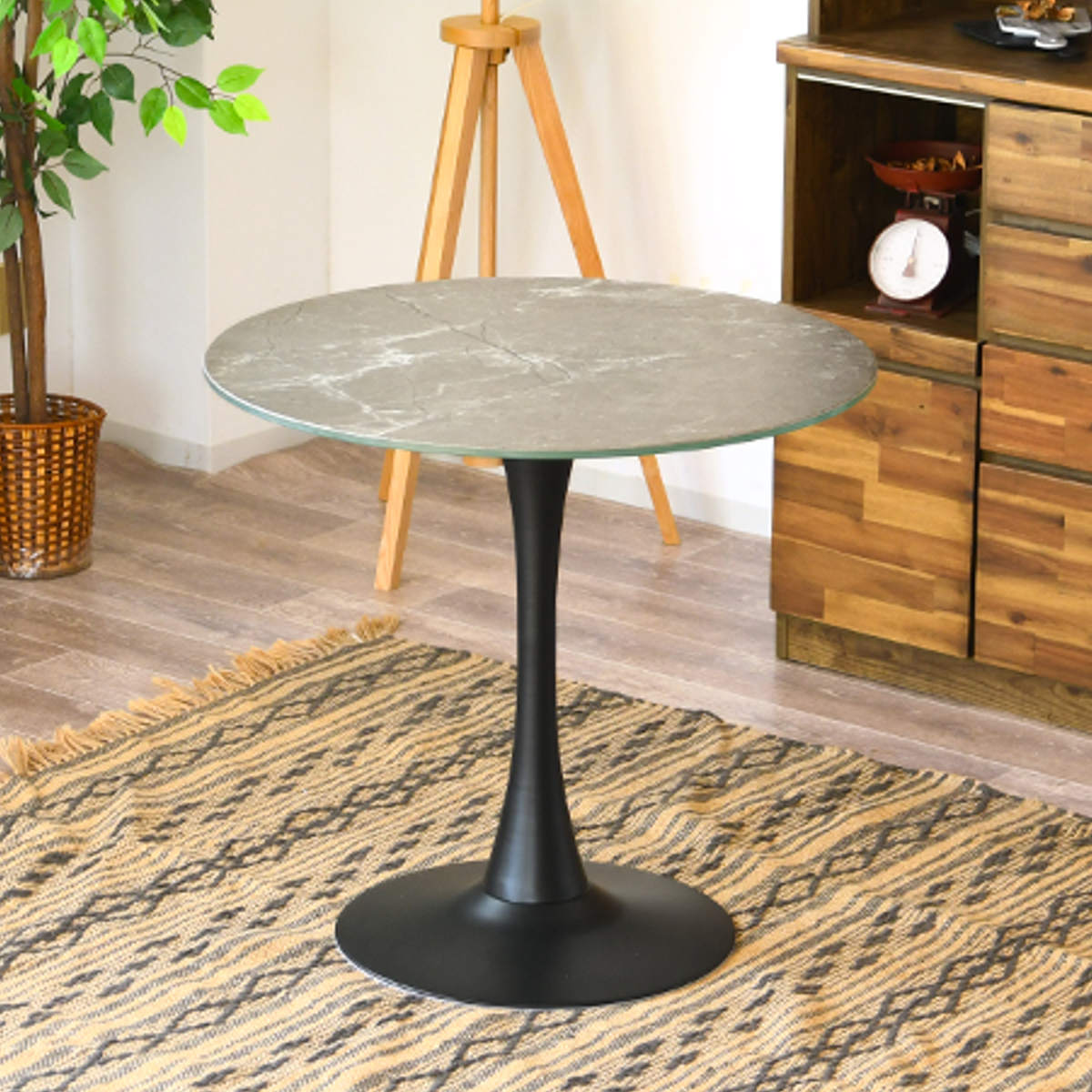 楽天市場】ダイニングテーブル 幅80cm カフェテーブル （ 丸 テーブル