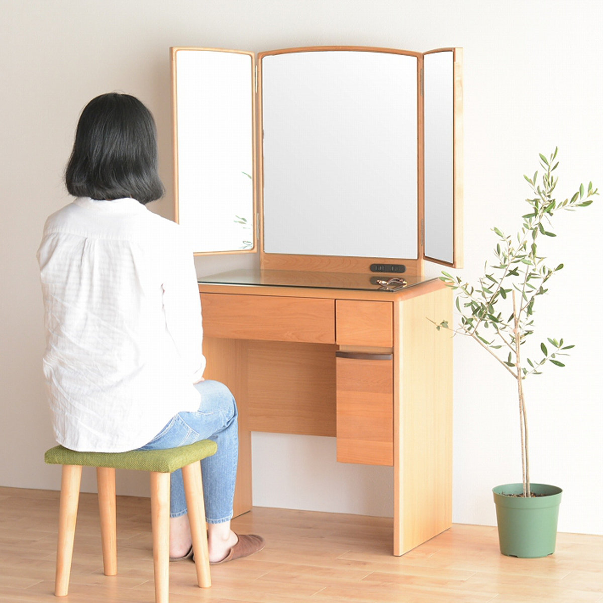 楽天市場】ドレッサー 幅82cm 鏡台 天板開閉タイプ ルシアン