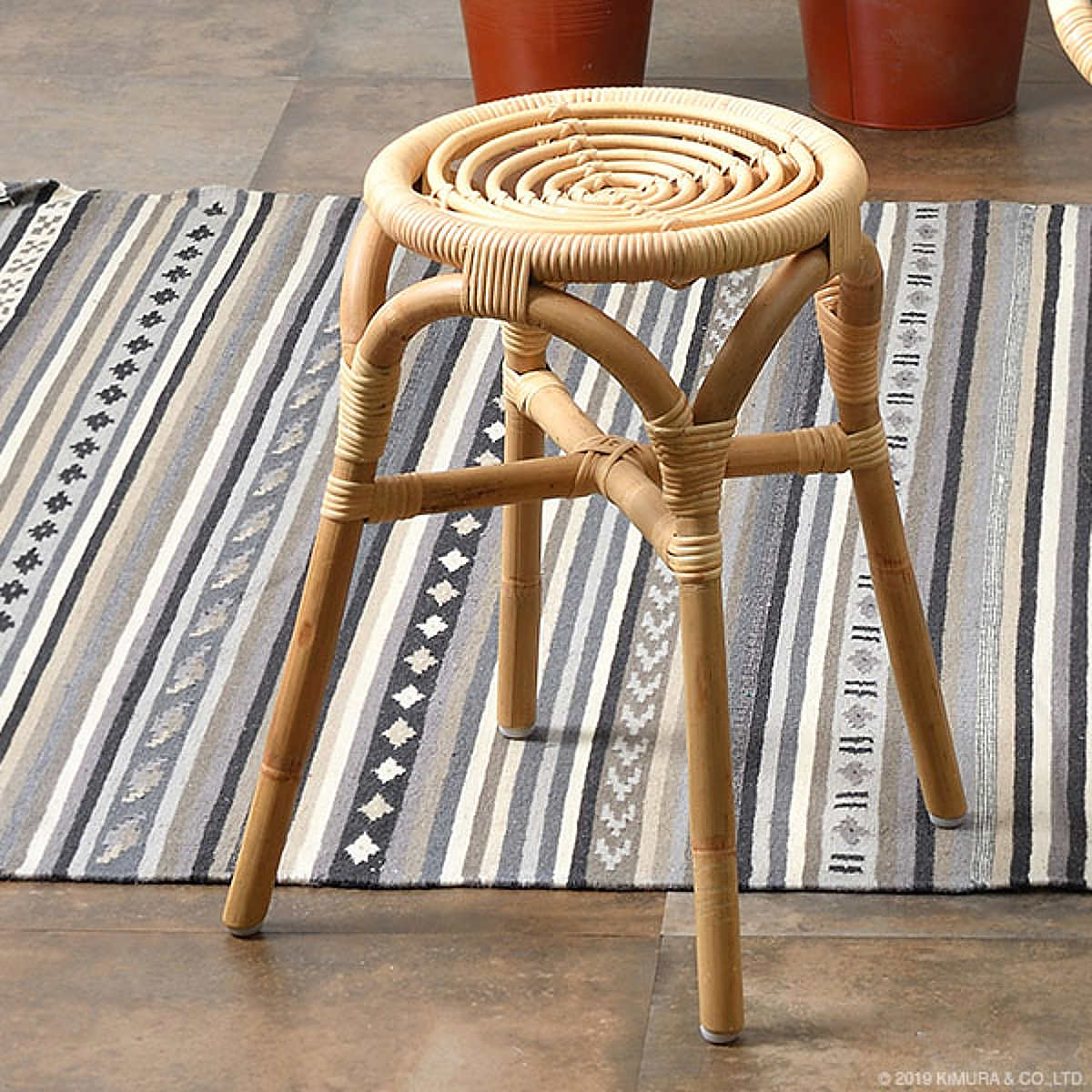 楽天市場】籐 ラタンスツール 渦巻座面 Breeze 座面高45cm （ ラタン