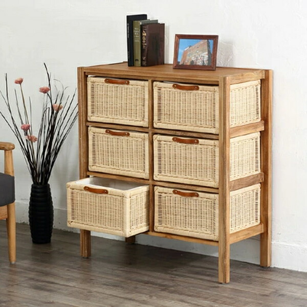 楽天市場】籐 ランドリーボックス 2段 幅51cm （ 送料無料 ラタン家具