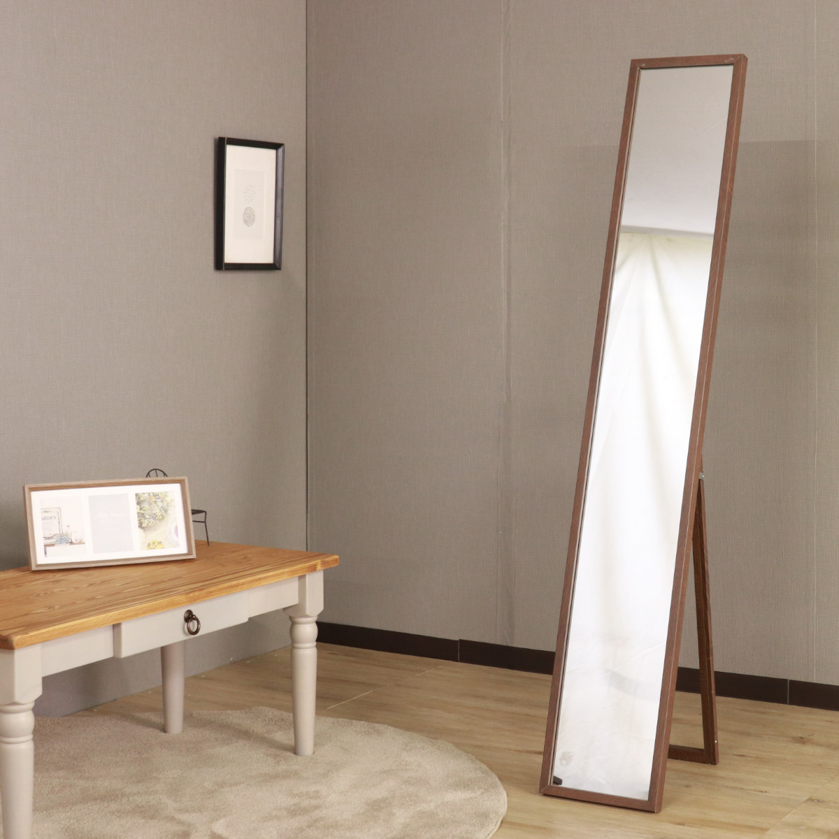 楽天市場】スタンドミラー 全身 幅25×高さ150cm 木目調 （ コンパクト