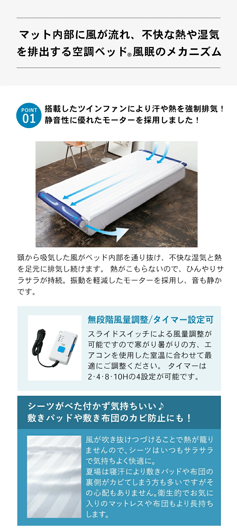 楽天市場】空調ベッド(R)風眠 シングル 専用シーツ付き KBTS03 : 株式