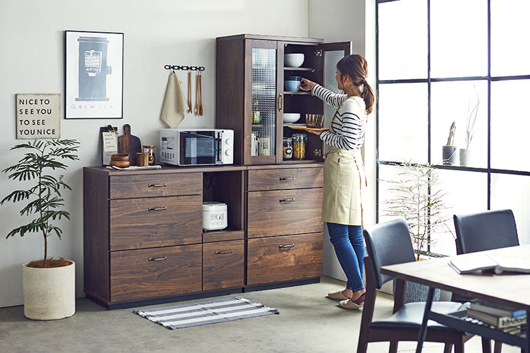 楽天市場】食器棚 キッチンボード 幅70 スリム 完成品 北欧