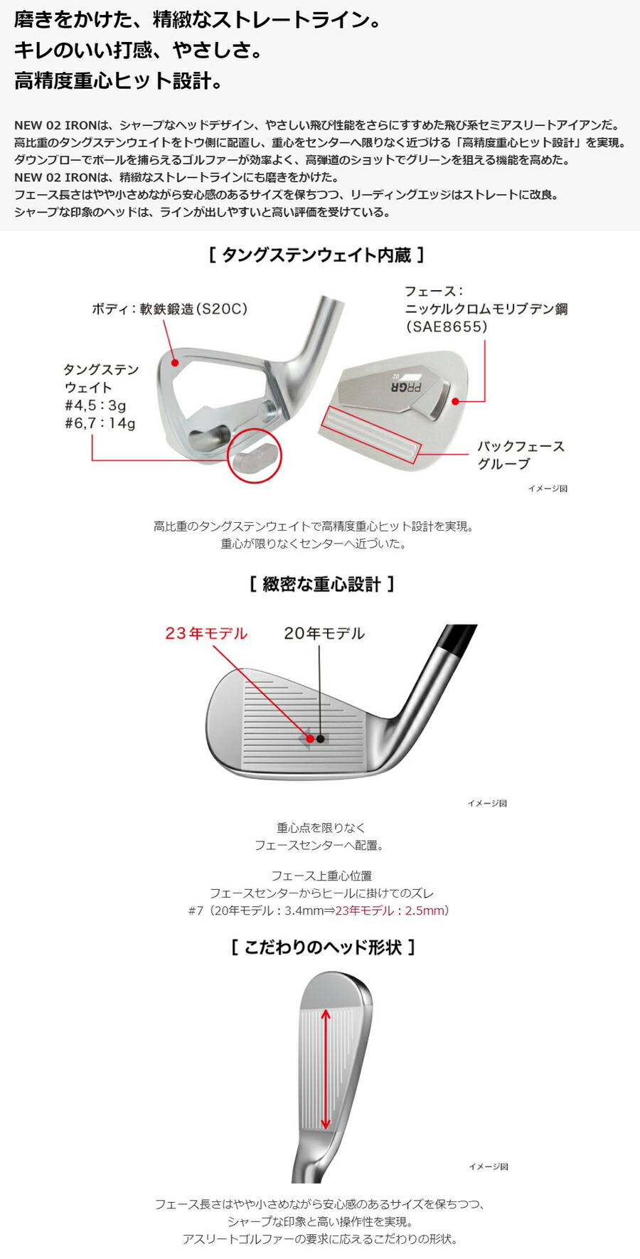 楽天市場】PRGR IRONs プロギア 02 アイアン #6-PW 5本セット 2023年