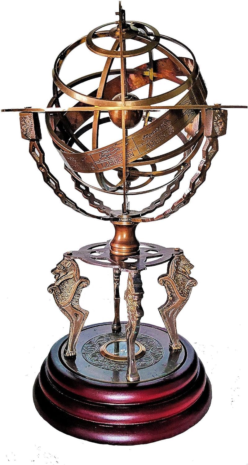 楽天市場】アンティーク風 真鍮製球体アストロラーベ アーミラリ天球儀
