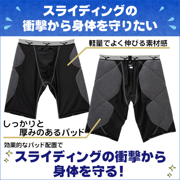 楽天市場】ミズノ スライディングパンツ S～XO パッド付き スラパン