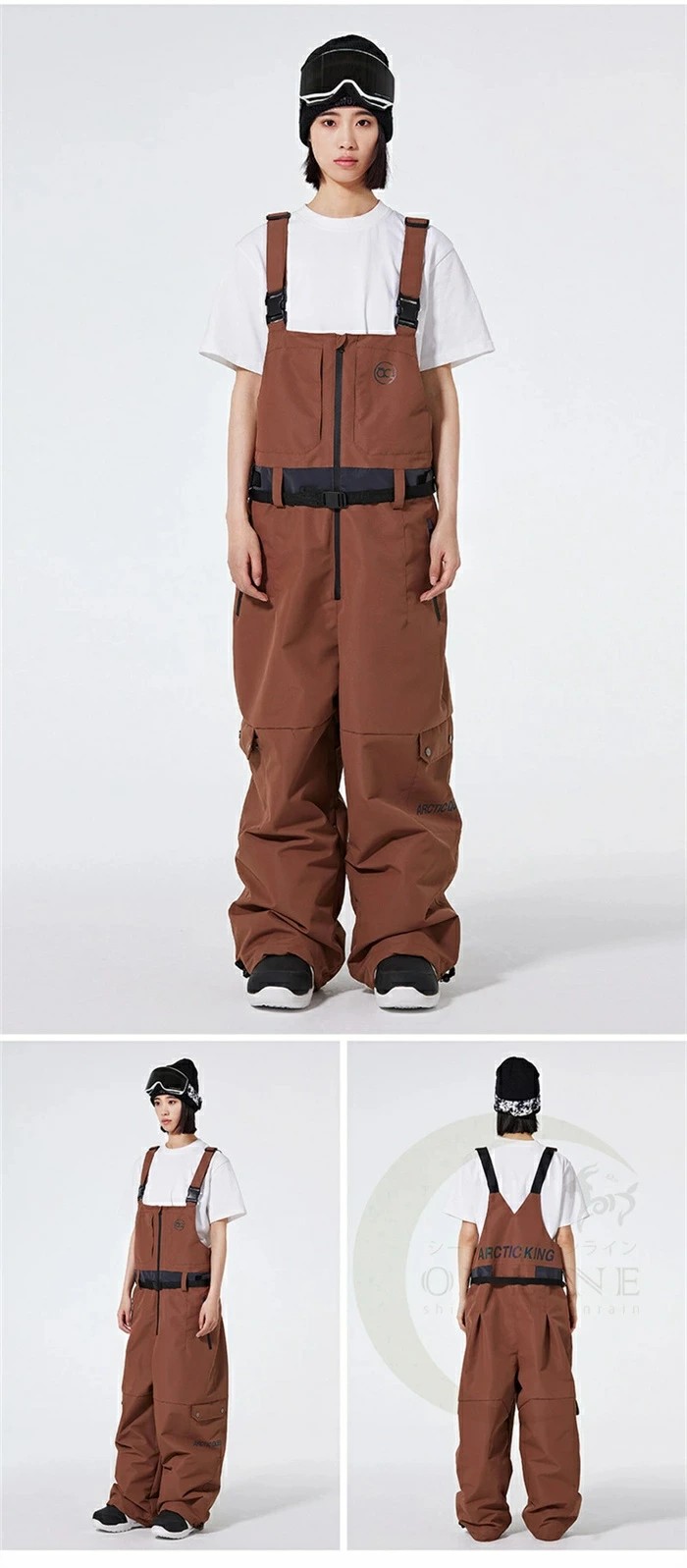 DESCENTE キャメル スキーウェア オーバーオール ボード 楽天市場