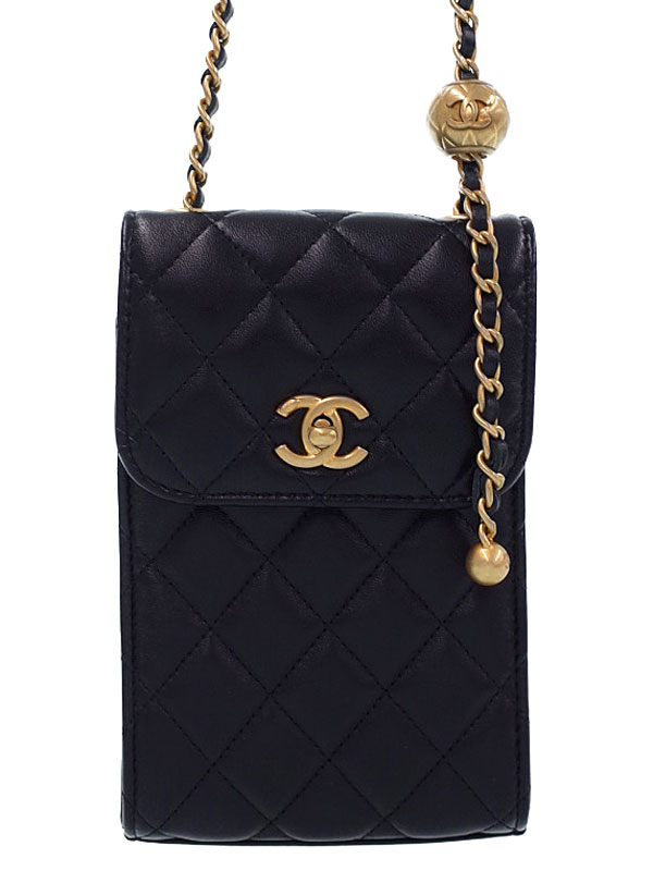 CHANEL】【マットゴールド金具】シャネル『マトラッセ フォンケース