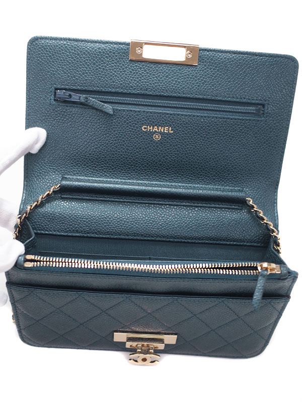 CHANEL】シャネル『マトラッセ ココロック チェーンウォレット』A80766