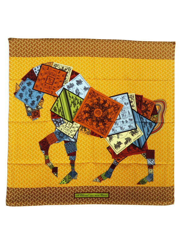 HERMES】【A Cheval sur mon Carre】【フランス製】エルメス『カレ90