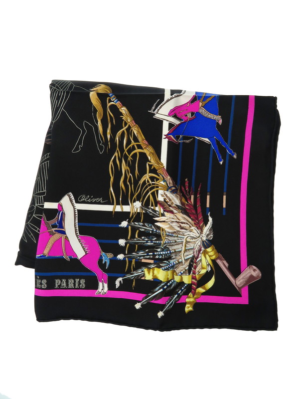 HERMES】【PANI LA SHAR PAWNEE】【フランス製】エルメス『カレ90