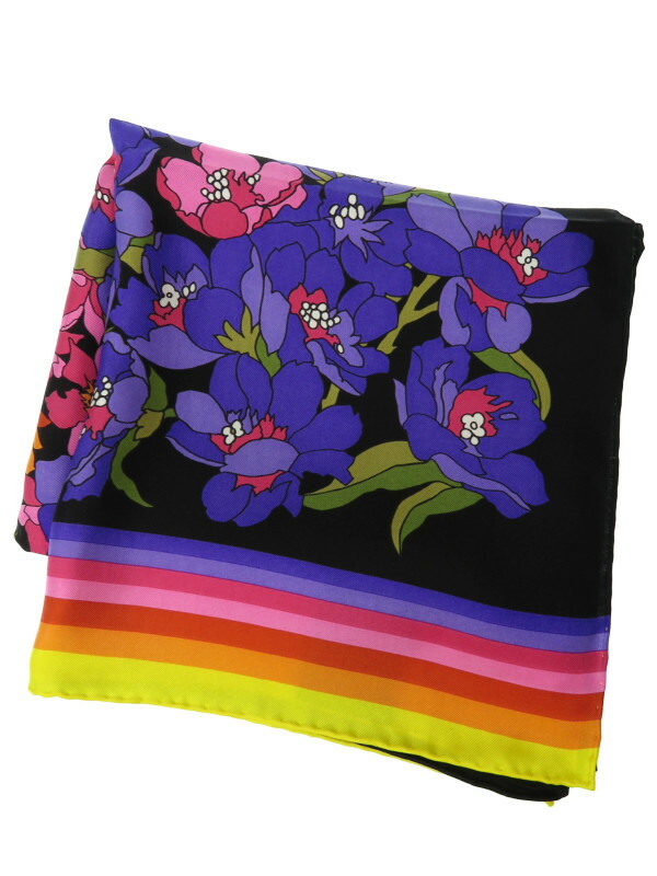 GUCCI】【イタリア製】グッチ『花柄シルクスカーフ』レディース 1週間