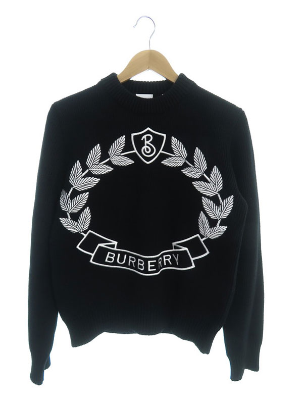 BURBERRY】バーバリー『ロゴ カシミヤ混 プルオーバー ニット sizeXS