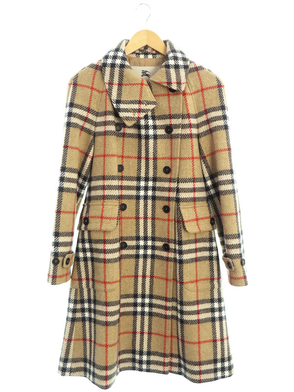 BURBERRY LONDON】バーバリーロンドン『チェック柄 ダブルコート size8
