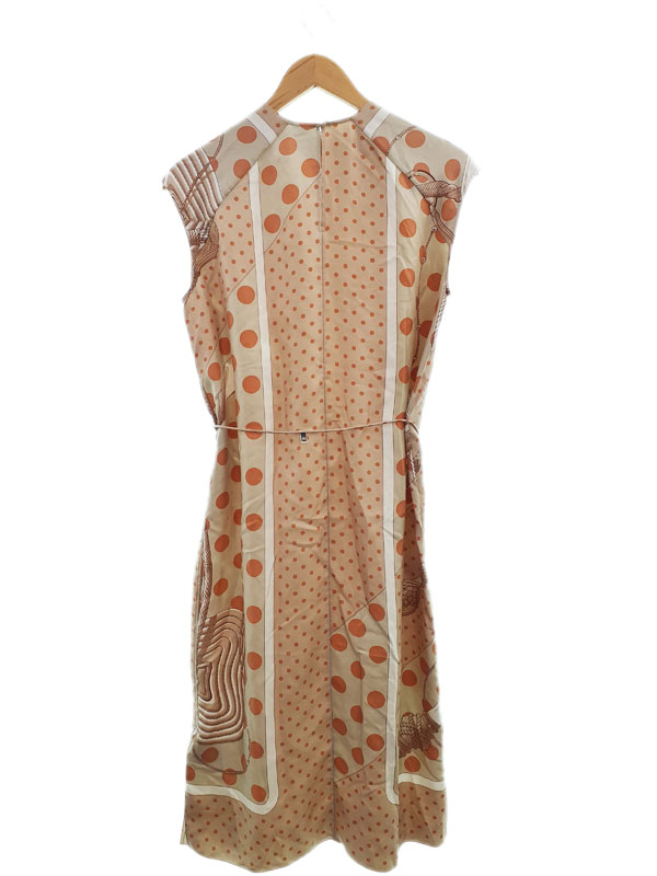 HERMES】エルメス『Clic Clac a Pois シルク ノースリーブワンピース