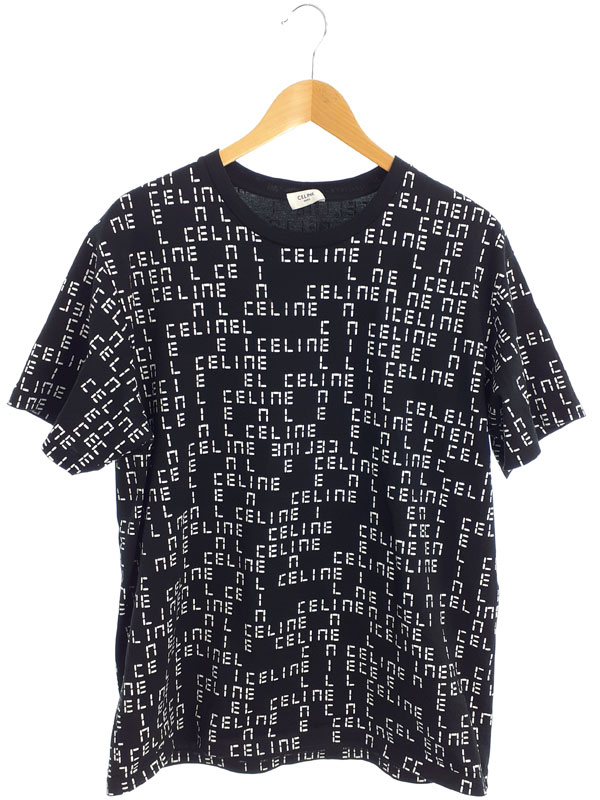 CELINE】セリーヌ『デジタルロゴ 総柄 半袖Tシャツ sizeL』2X651637O