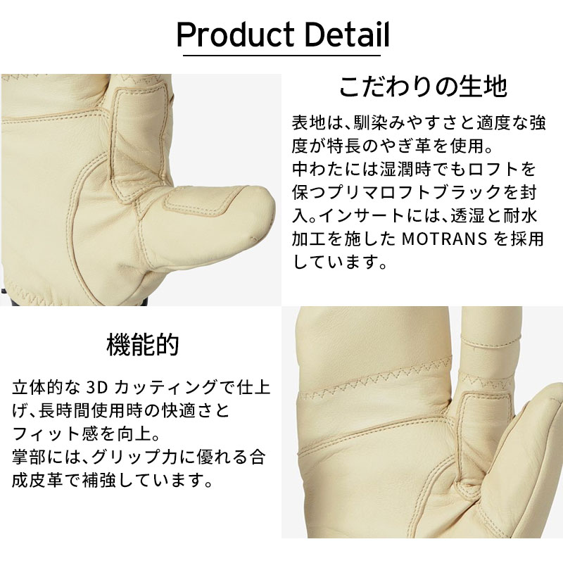GOLDWIN ゴールドウイン スキーグローブ メンズ 2025 Leather 3-finger