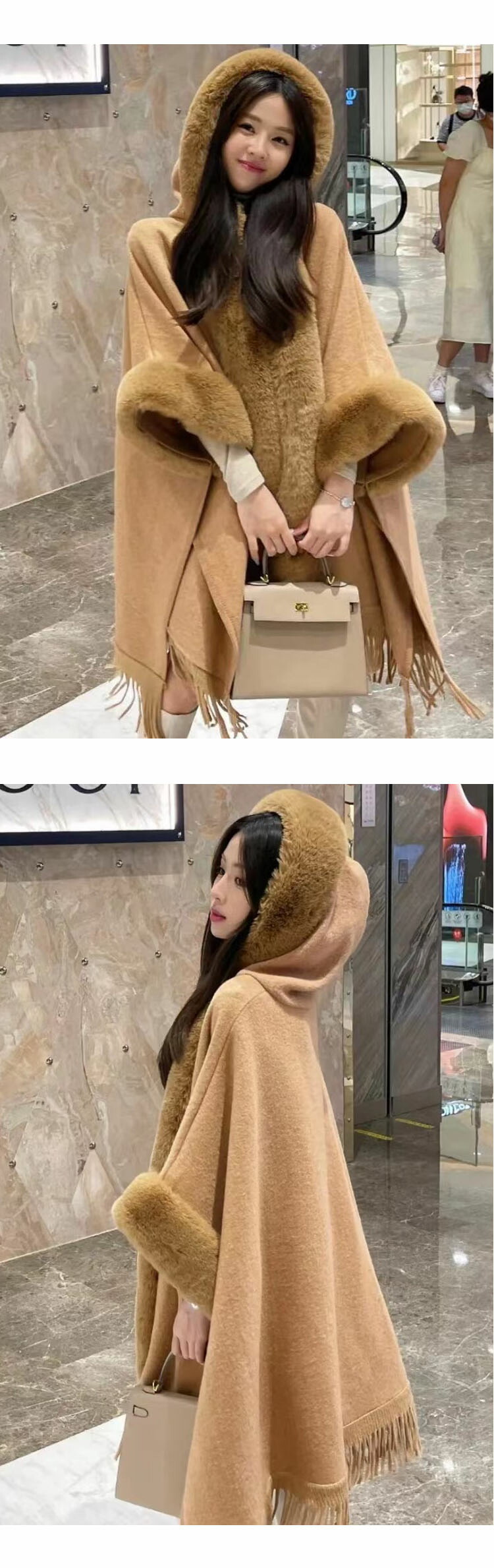 楽天市場】【裏厚ボアタイプ】ポンチョコート レディース ウールコート