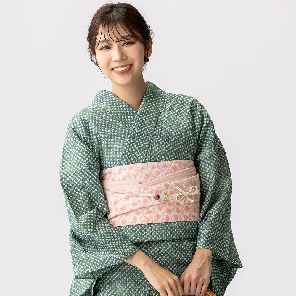 やたら三浦絞り 有松絞り リバーシブル 半幅帯 ピンク | 有松絞り浴衣