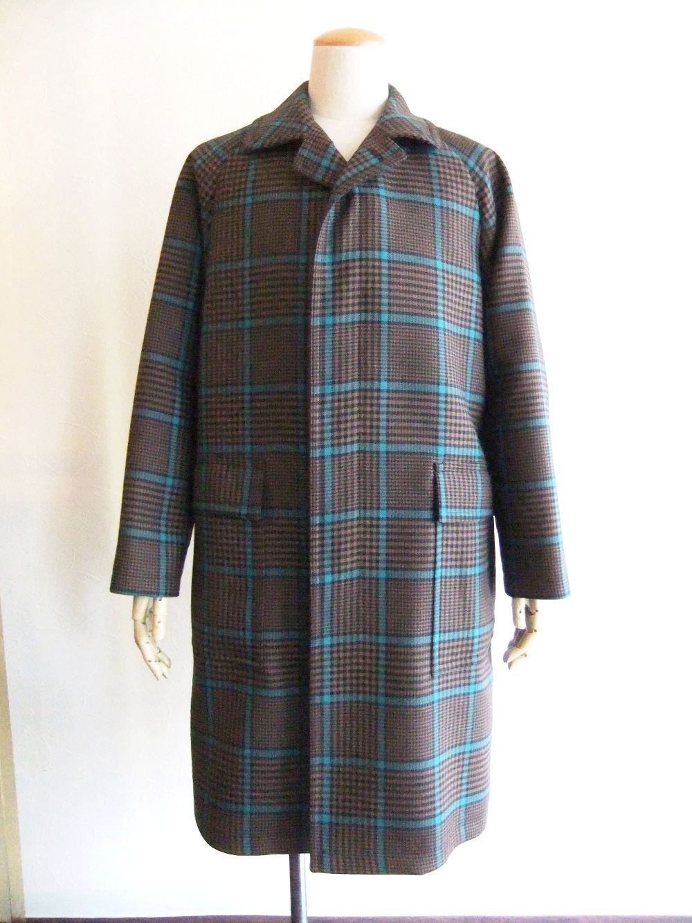 TAGLIATORE - WINDOWPANE ガンクラブチェック 比翼 バルカラーコート