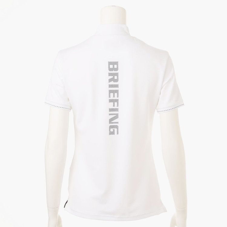 BRIEFING レディースホワイト ロゴ モックネックシャツ M BRIEFING