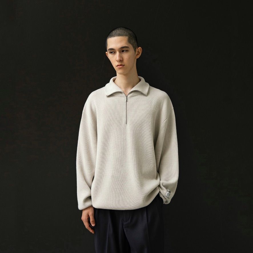 ANOTHER OFFICE - 【残り一点】Volume Half Zip Up Knit | ACRMTSM