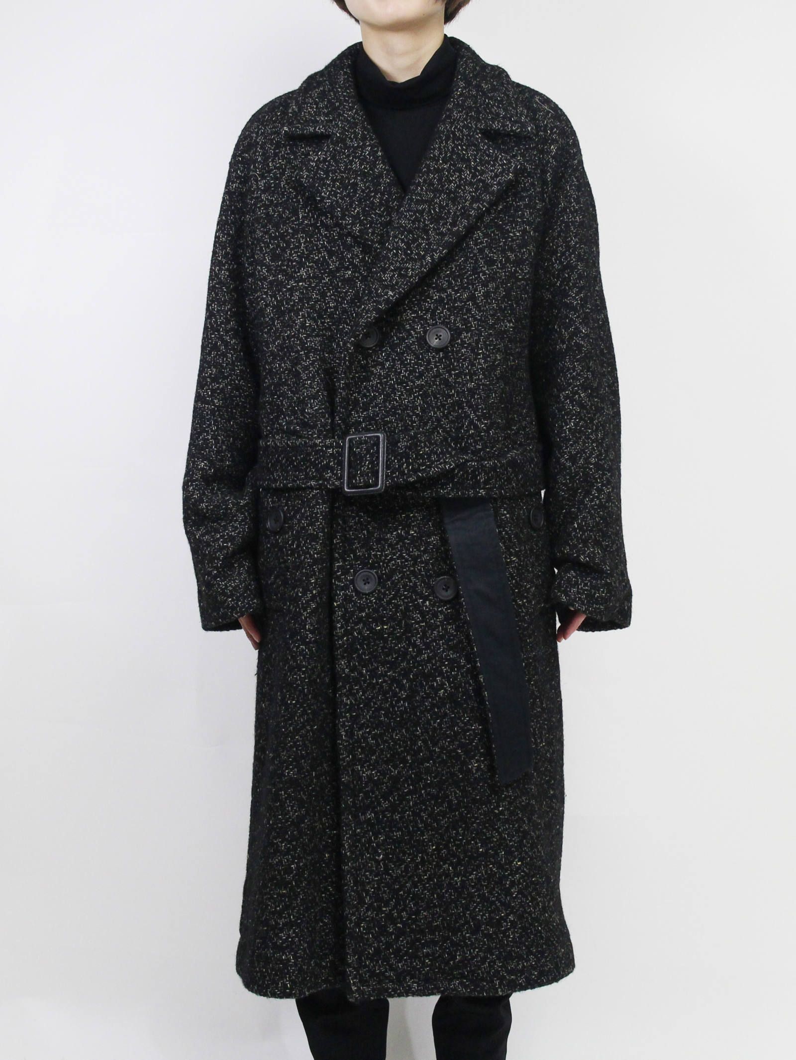ANSNAM - ツイードダブルラグランスリーブコート | ADDICT WEB SHOP