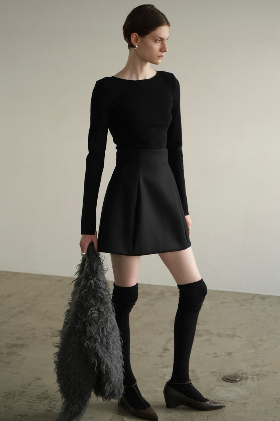 CLANE - ミニスカート - CONSTRUCTIVE MINISKIRT - BLACK | ADDICT WEB