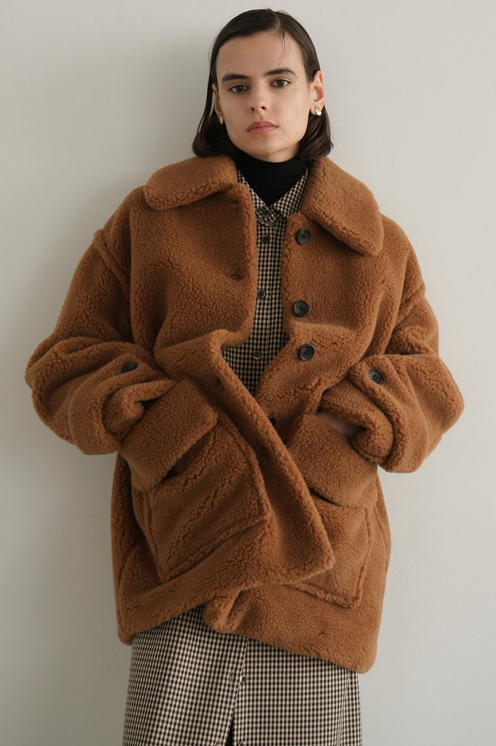 CLANE - ラージポケット ボア オーバーコート - RIDGE POCKET BOA OVER