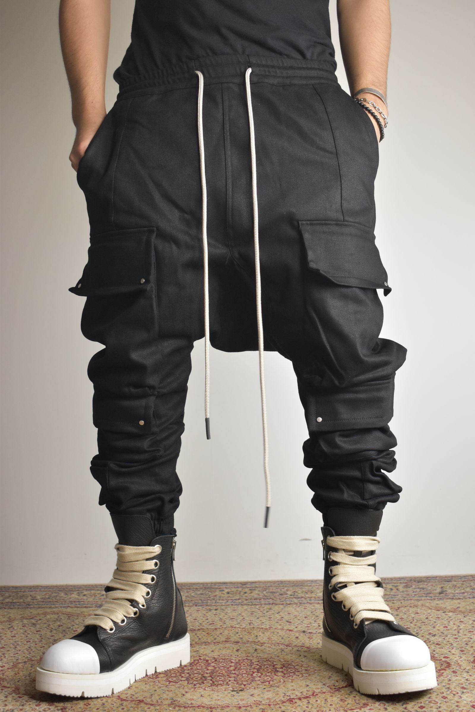A.F ARTEFACT - Bonding Sarouel Cargo Jogger Denim
