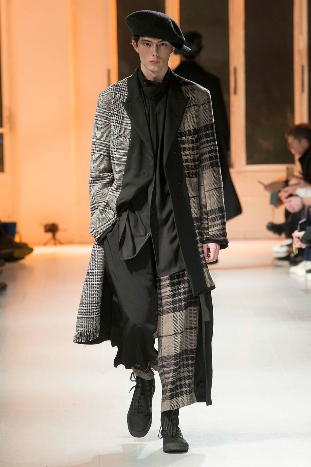 yohji yamamoto22AW チェックストール付きジャケット yohji