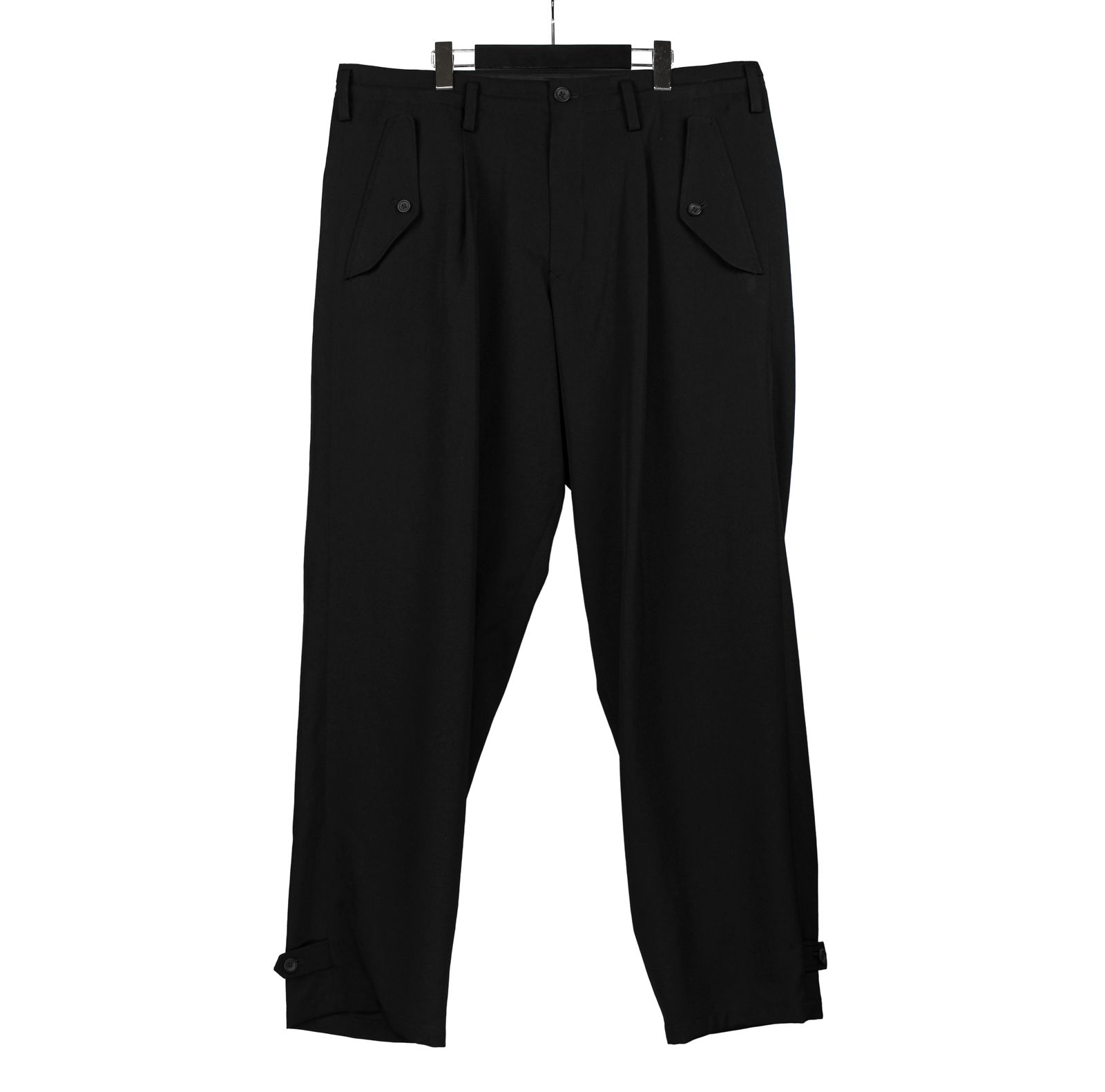 yohji yamamoto - pour homme | 裾タブ付きギャバP (メンズ) / シワ
