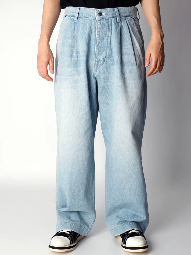 ys Yuji SUGENO - 10oz Denim USED Two Tuck Wide Pants / ワイド