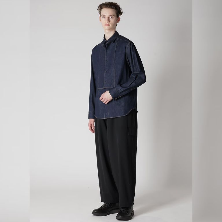 yohji yamamoto - 8OZ DENIM DOUBLE FRON SHIRT （INDIGO） / デニム