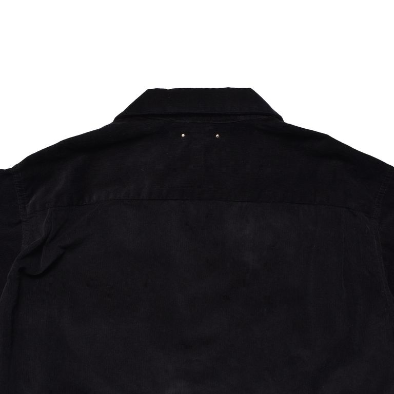 MINEDENIM - Narrow Corduroy Western Open Collar SH （BLK
