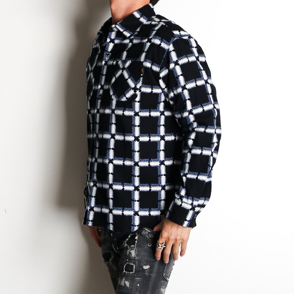 RATS - NATIVE PRINT FLANNEL SHIRT / ネイティブ フランネルシャツ
