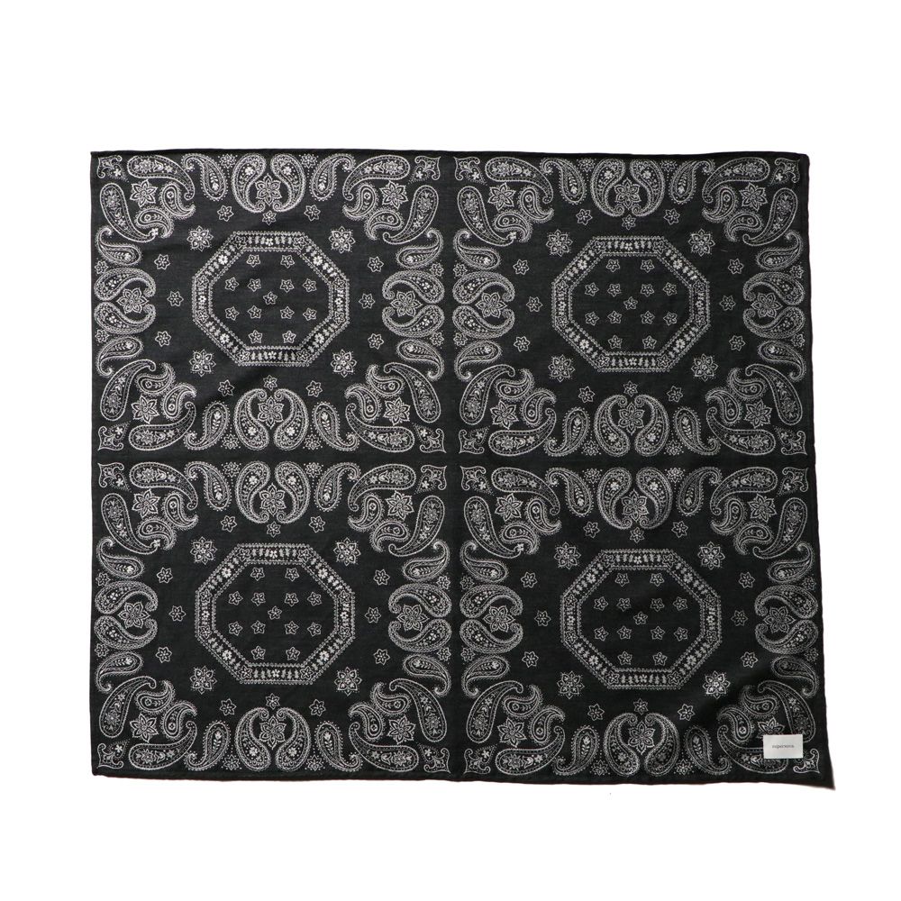 superNova. - Big scarf - Bandana jacquard - Black / スカーフ