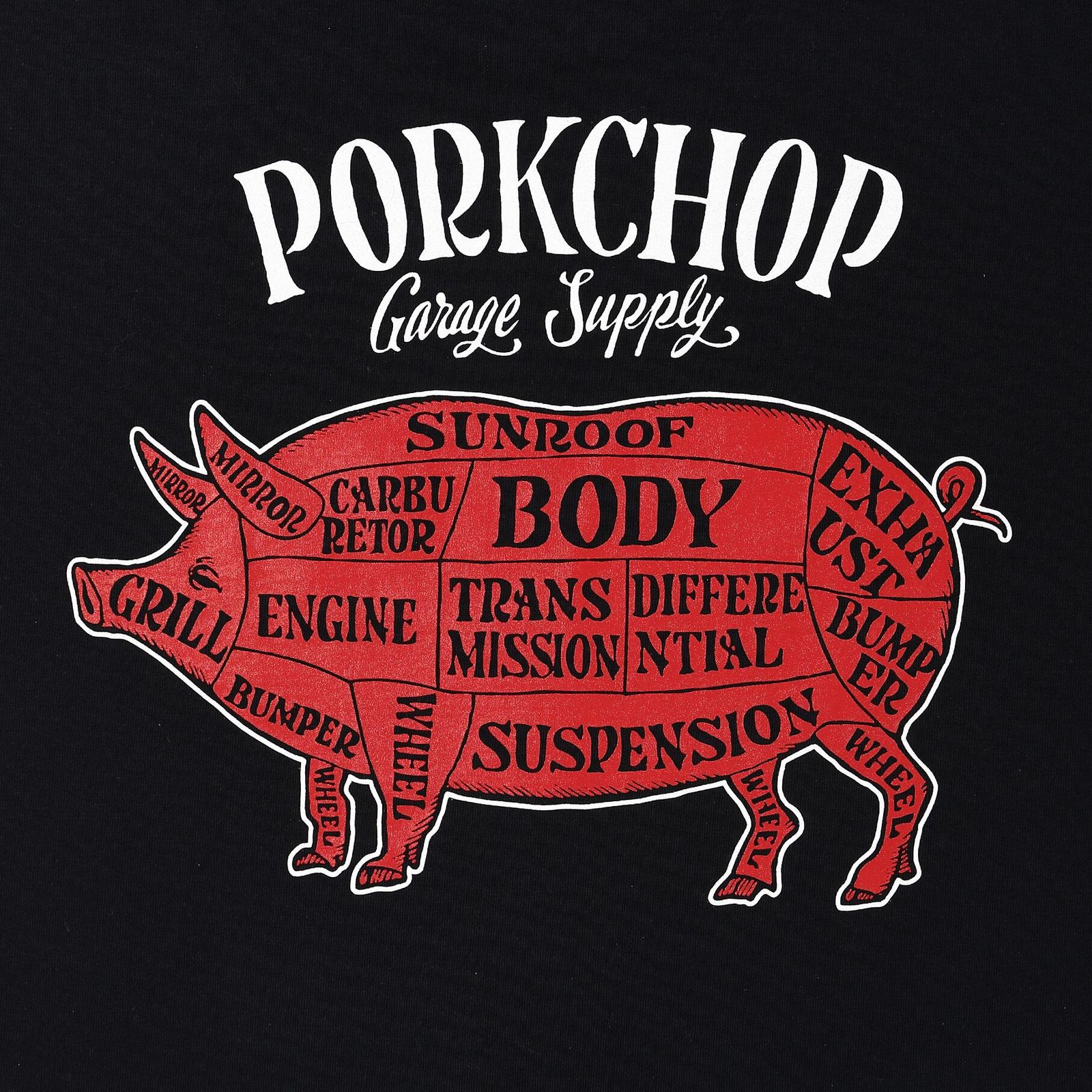 PORKCHOP - PORK BACK TEE - BLACK / ショートスリーブTシャツ