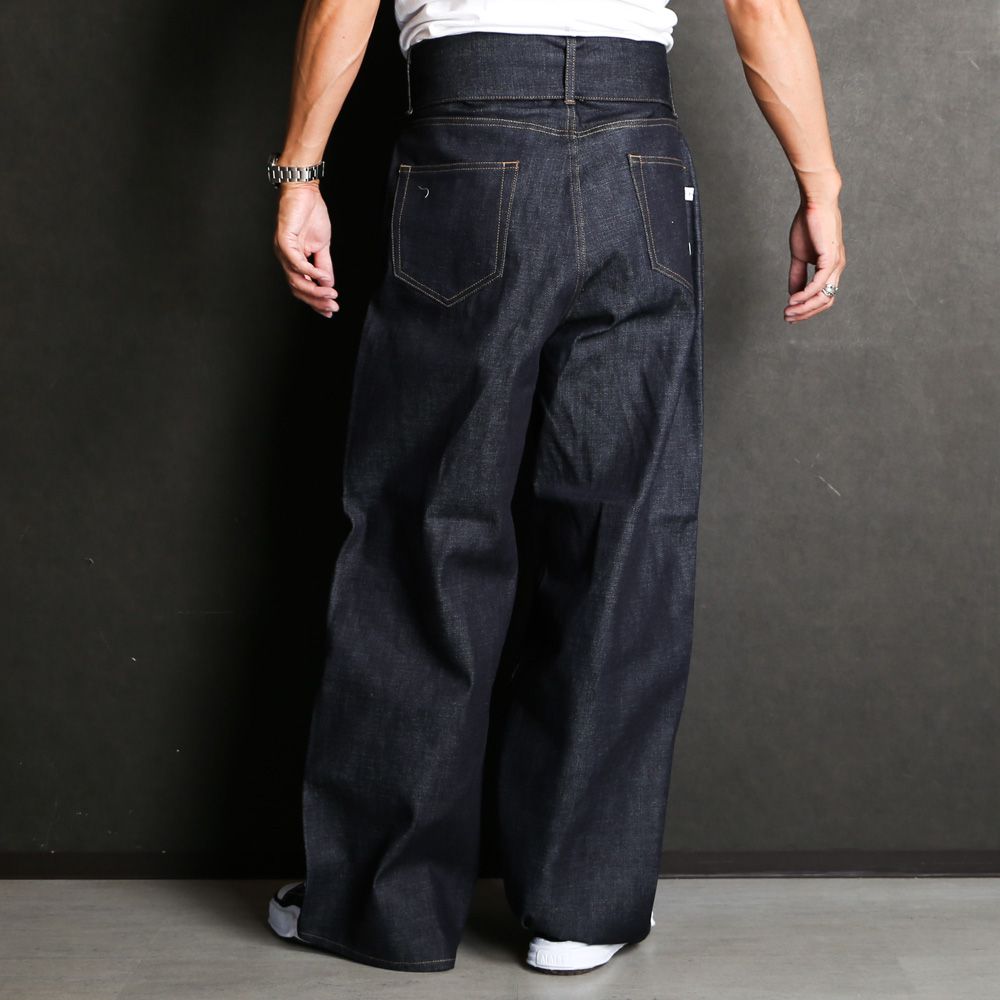 FACETASM - BELTED BIG HEART DENIM / ワイドパンツ / MKS-PT-M02