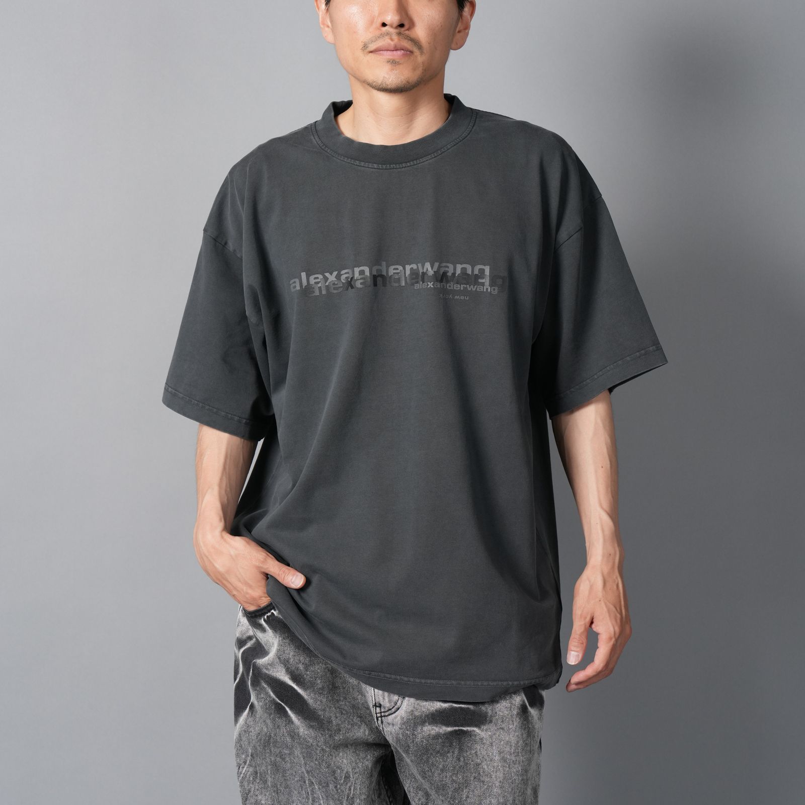 alexander wang - 【ラスト1点】SHORT SLEEVE T-SHIRT / ブラック