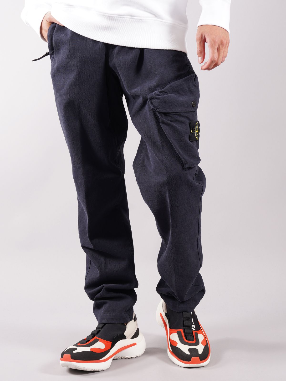 stone カーゴパンツブルー STONE ISLAND ジョガーパンツ ネイビー