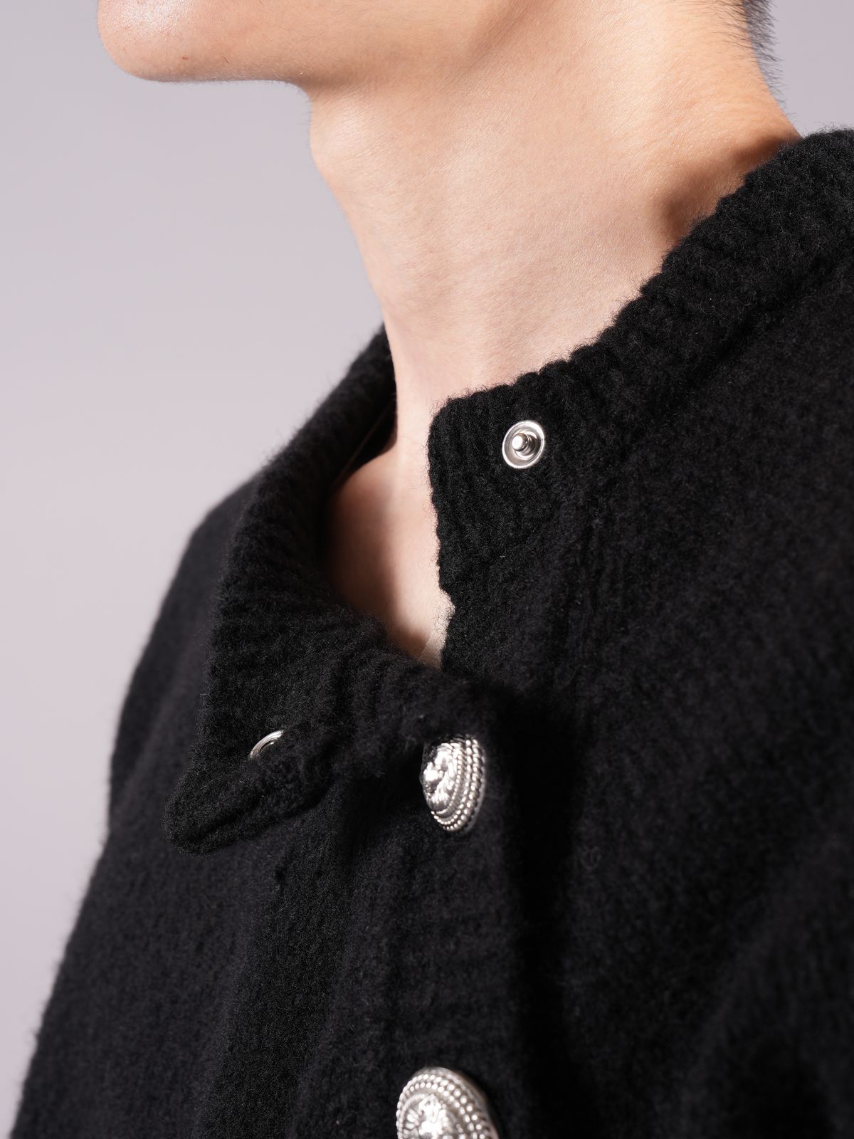 BALMAIN - 【ラスト1点】BUTTONED CASHMERE CREWNECK / カシミア