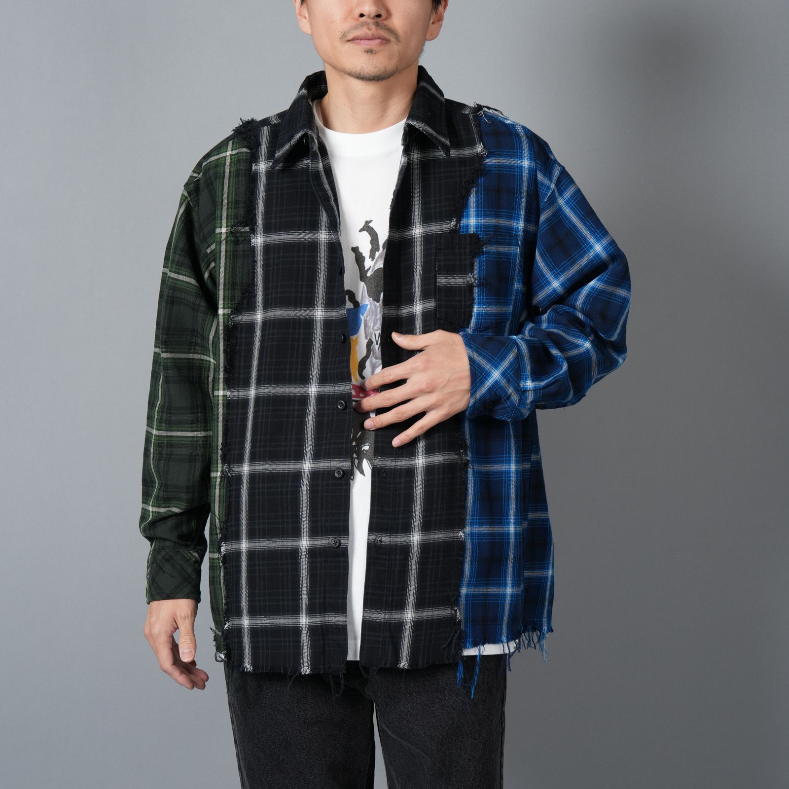 Rafu ネルシャツ Lサイズ Rafu チェック柄ネルシャツ Lサイズ ブラック