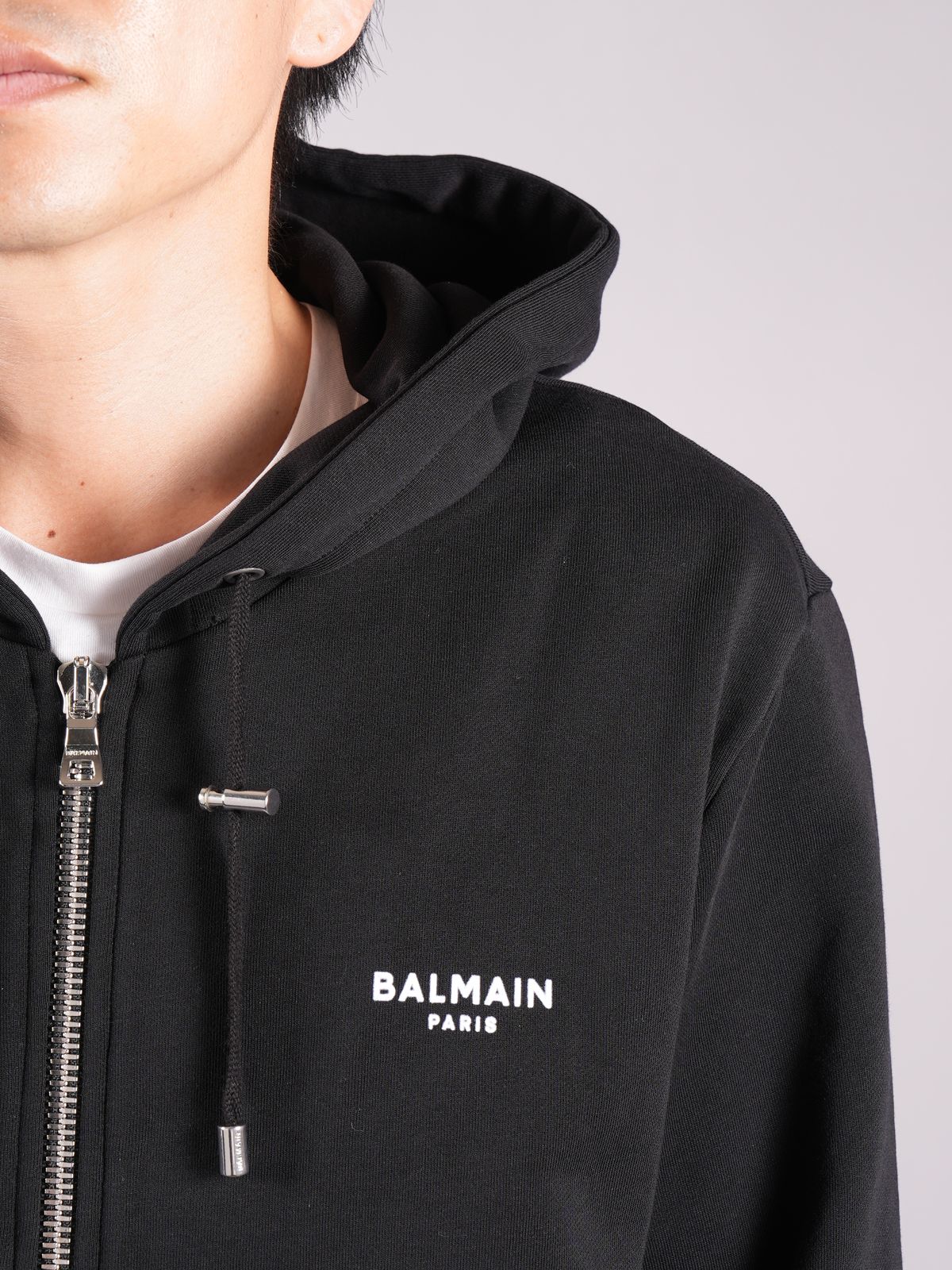 BALMAIN - 【ラスト1点】BALMAIN FLOCK HOODIE / フロック フーディー