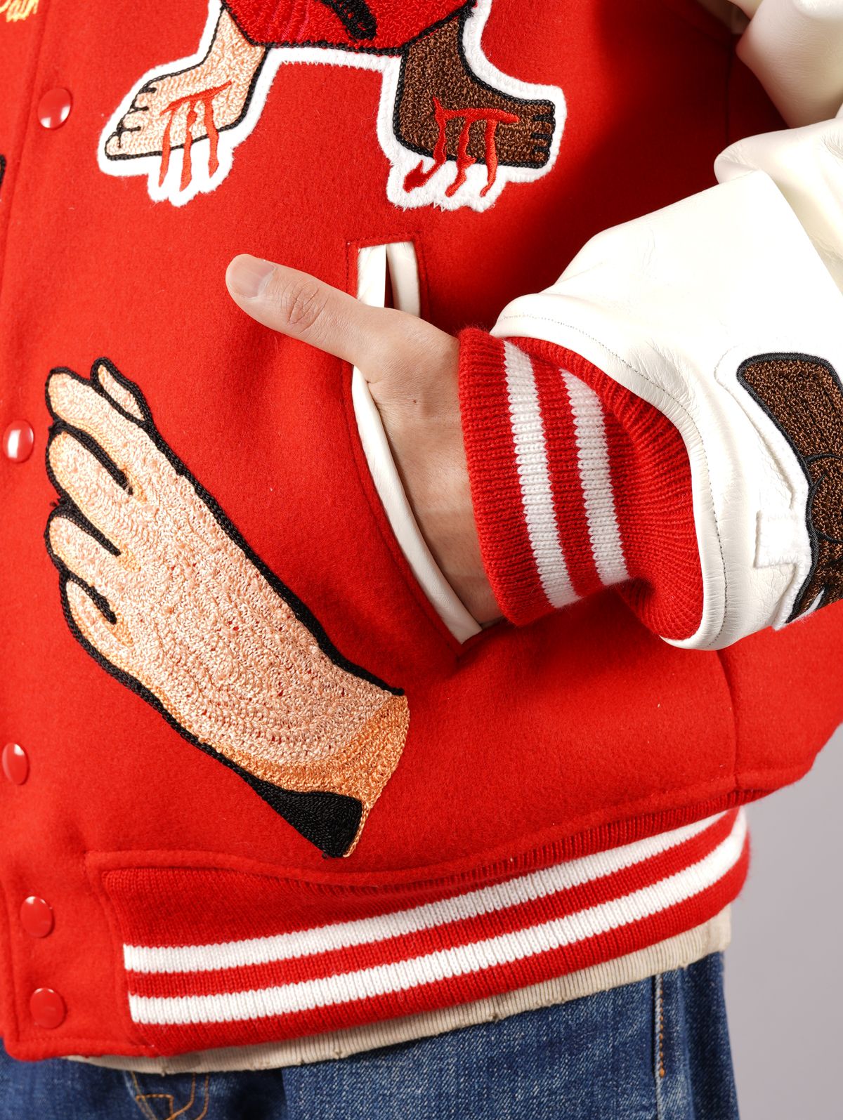 SAINT M×××××× - ラスト1点 / SM-S22-0000-058 / スタジャン (レッド