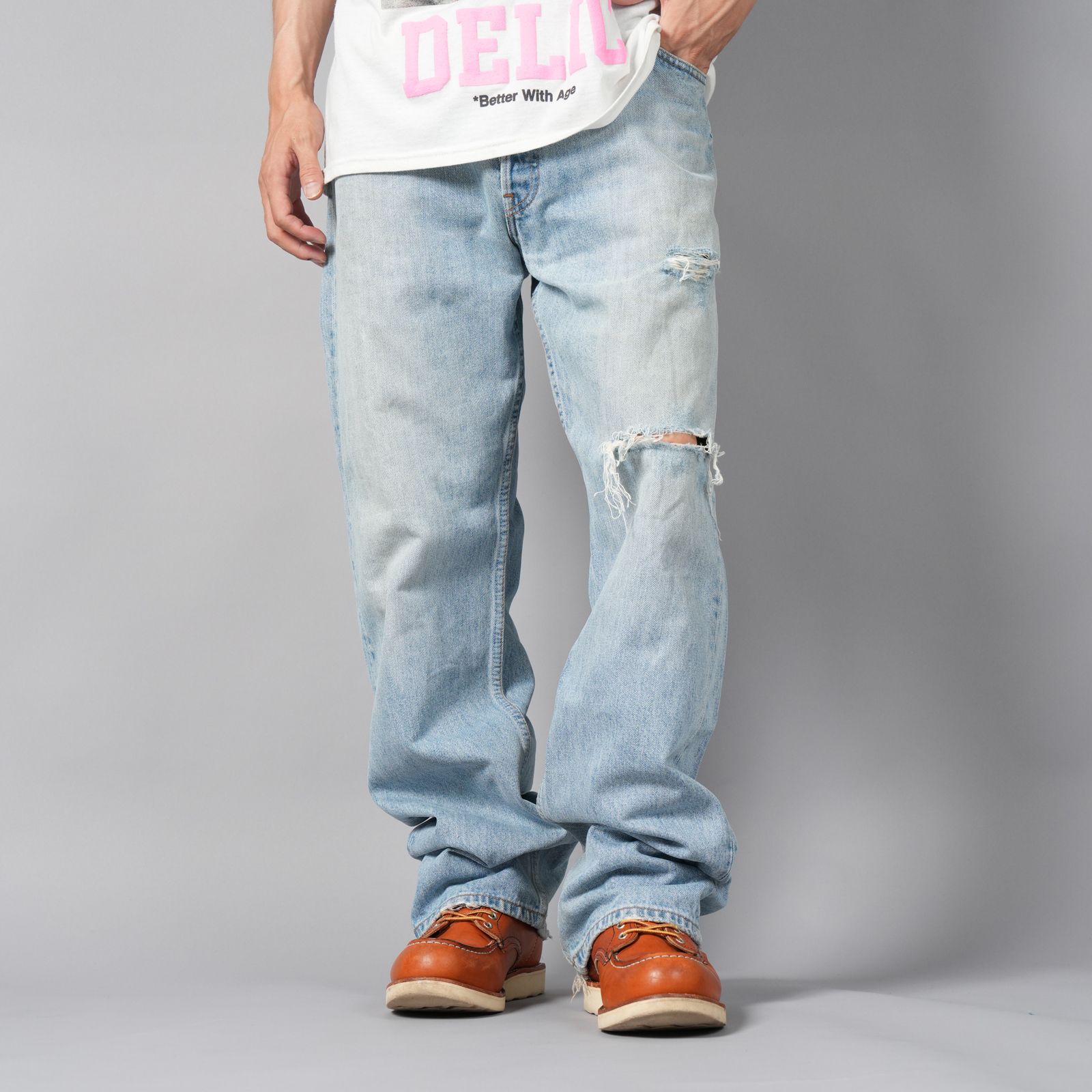 BASICKS - BASICKS x Vintage Levi's Heart Pocket Damage Denim