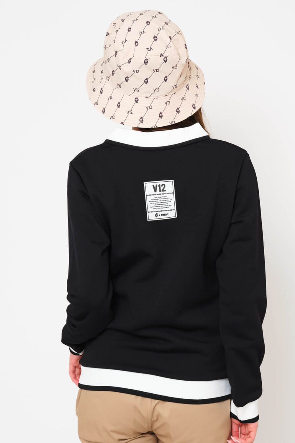 V12 - 【レディース】 FLAME CREW / カレッジテイスト フロントロゴ 襟