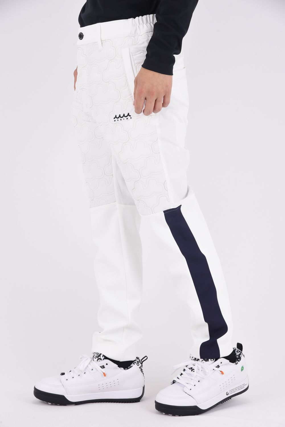 muta ジオメトリックウェーブ キルティングパンツ ホワイト ジオ