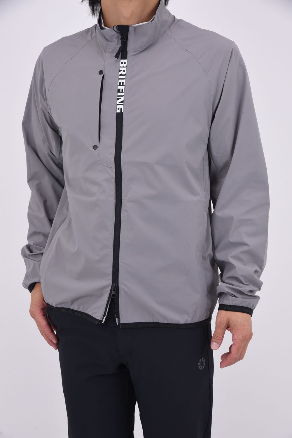 BRIEFING フード付きジャケット XS グレー ストレッチ ポケッタブル